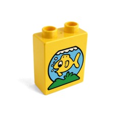 Duplo potisk 1x2x2 akvárium se žlutou rybkou