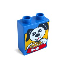 Duplo potisk 1x2x2 pes a miska s krmením