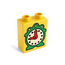 Duplo potisk 1x2x2 hodiny s červenými ručičkami