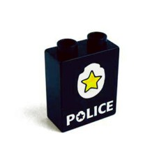 Duplo potisk 1x2x2 nápis POLICE pod odznakem se žlutou hvězdou