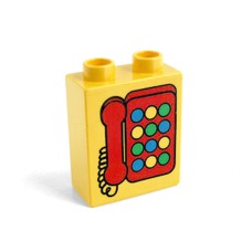 Duplo potisk 1x2x2 nástěnný telefon s kulatými tlačítky