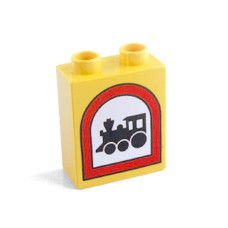 Duplo potisk 1x2x2 značka pozor vlak