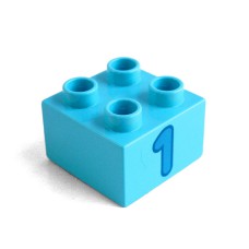 Duplo potisk 2x2 tmavě azurové číslo 1