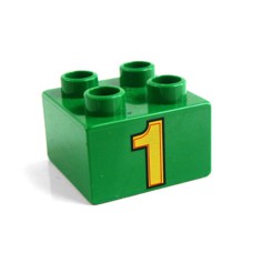 Duplo potisk 2x2 žluté číslo 1