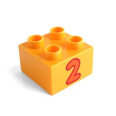 Duplo potisk 2x2 oranžové číslo 2