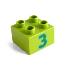 Duplo potisk 2x2 zelené číslo 3