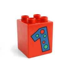 Duplo potisk 2x2x2 číslo 1 s puntíky