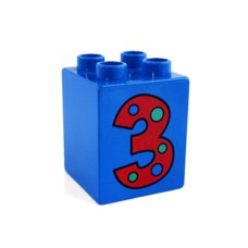 Duplo potisk 2x2x2 číslo 3 s puntíky