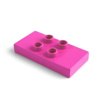 Duplo dlaždice 2x4x1/2 (silná) se čtyřmi středovými nopy