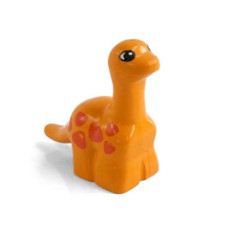 Duplo mládě brachiosaura s oranžovými skvrnami