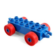 Duplo podvozek 2x6 s otevřeným zavěšením a červenými koly